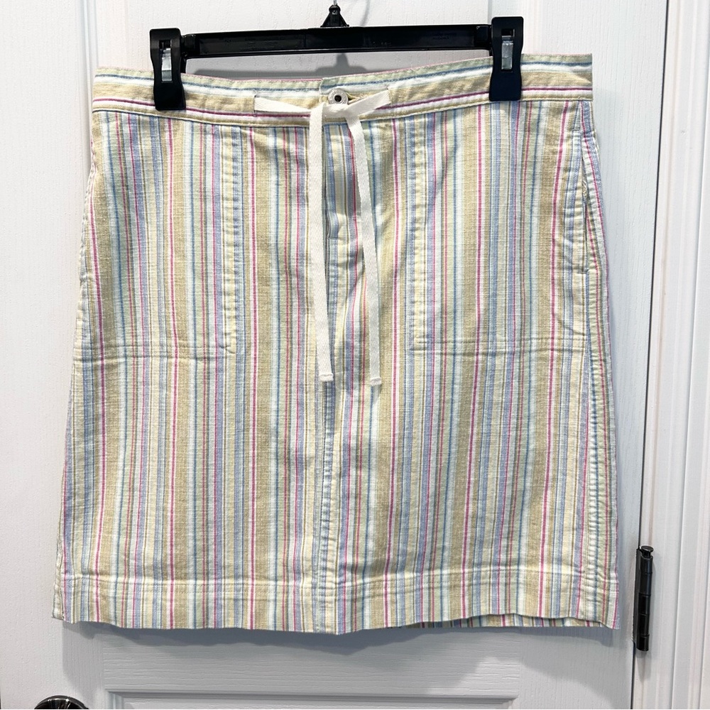 Carolina Blues Women’s Pastel Striped 19.5” Long Size 10 Skirt with Pockets